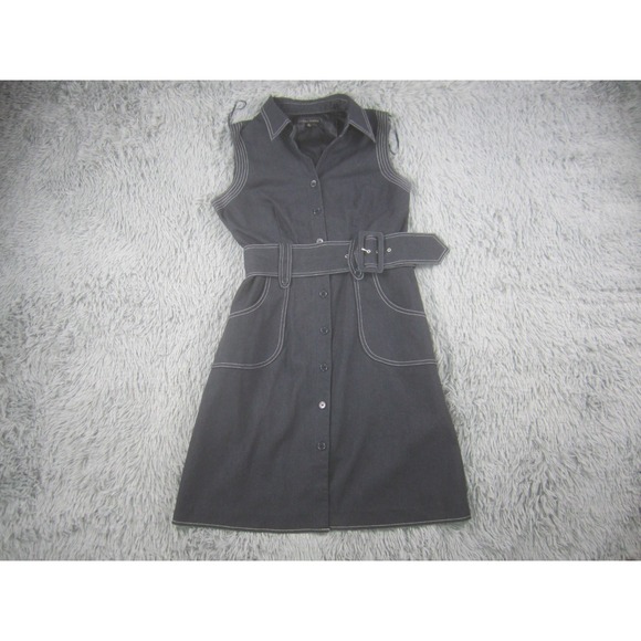 Sandra Darren Dresses & Skirts - Sandra Darren Womens 10 Blue‎ Denim-Look Sleeveless Belted Shirt Dress